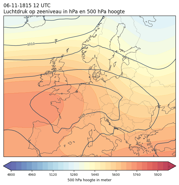 Weerkaart van 6 november 1815 om 12 UTC