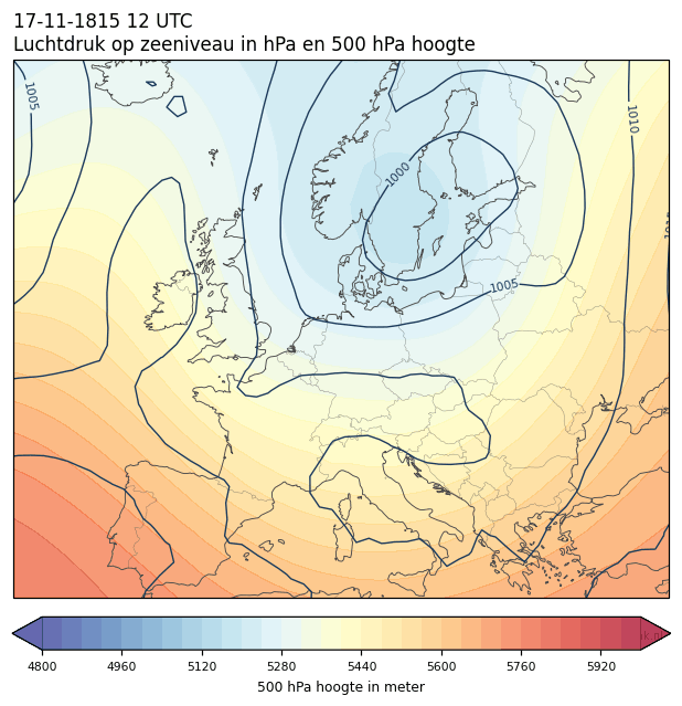 Weerkaart van 17 november 1815 om 12 UTC