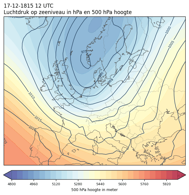 Weerkaart van 17 december 1815 om 12 UTC