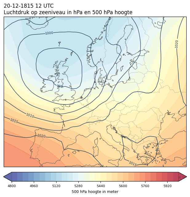 Weerkaart van 20 december 1815 om 12 UTC