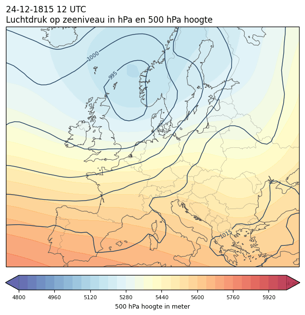 Weerkaart van 24 december 1815 om 12 UTC