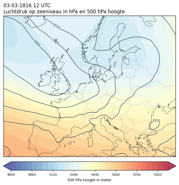 Weerkaart van 3 maart 1816 om 12 UTC