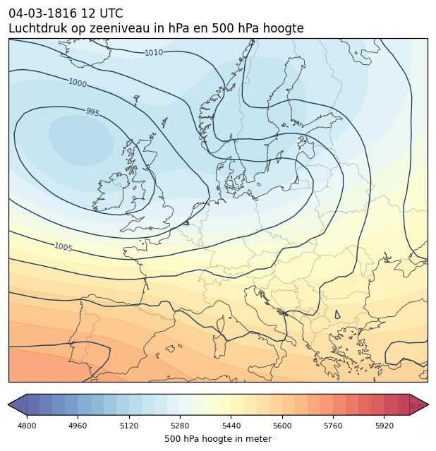 Weerkaart van 4 maart 1816 om 12 UTC