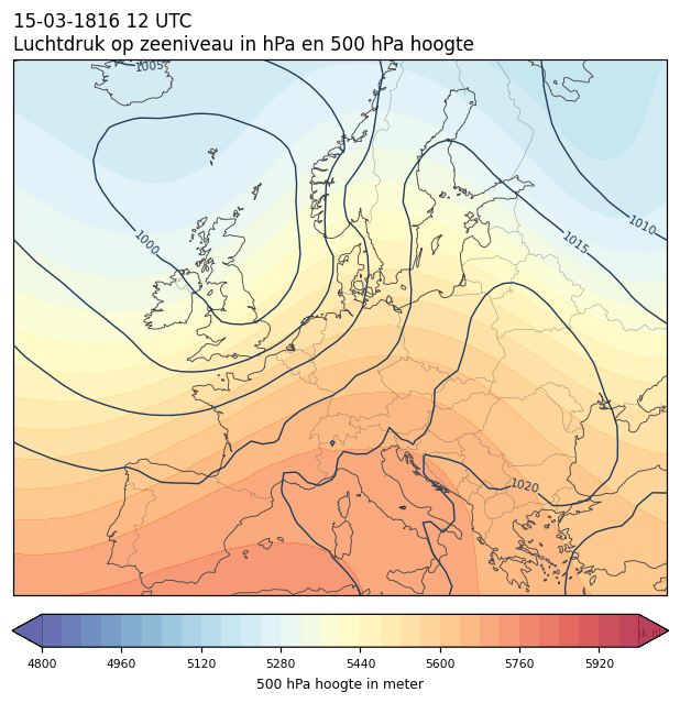 Weerkaart van 15 maart 1816 om 12 UTC