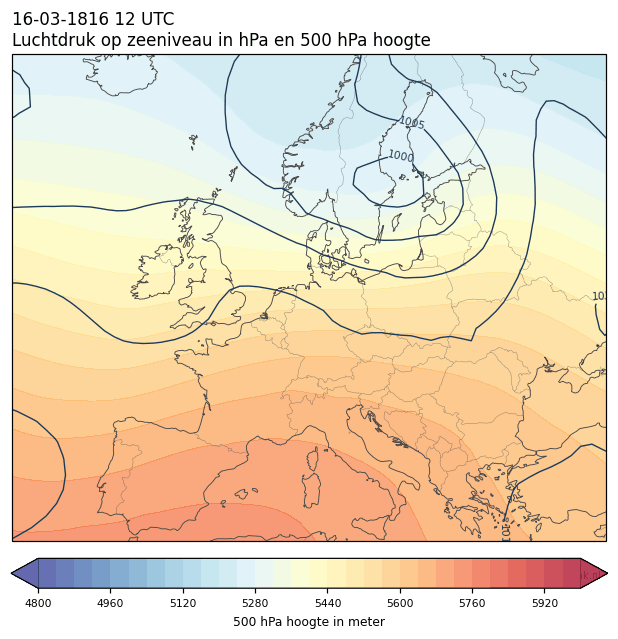 Weerkaart van 16 maart 1816 om 12 UTC