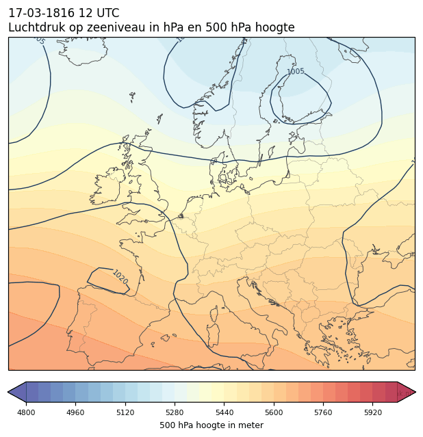 Weerkaart van 17 maart 1816 om 12 UTC