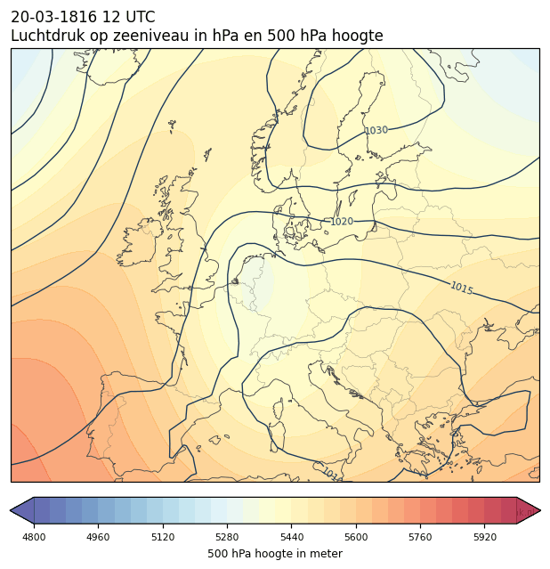 Weerkaart van 20 maart 1816 om 12 UTC