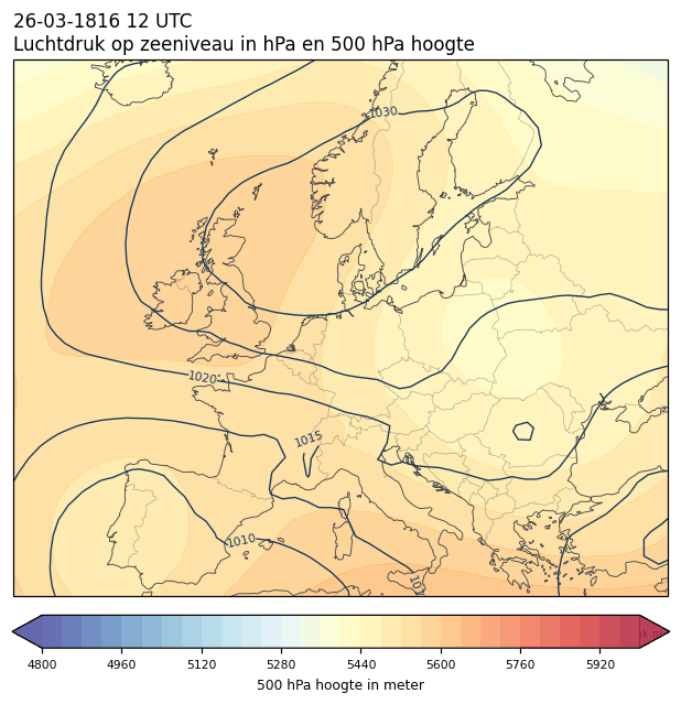 Weerkaart van 26 maart 1816 om 12 UTC
