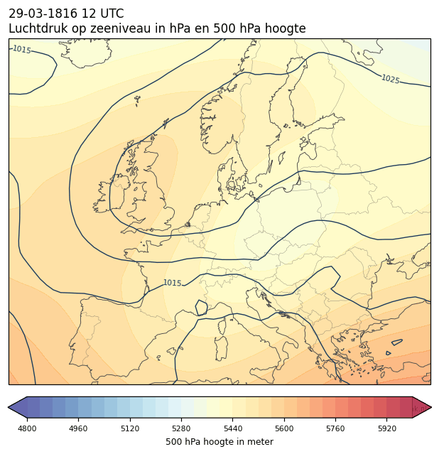 Weerkaart van 29 maart 1816 om 12 UTC