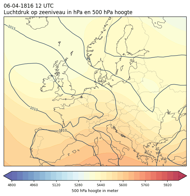 Weerkaart van 6 april 1816 om 12 UTC