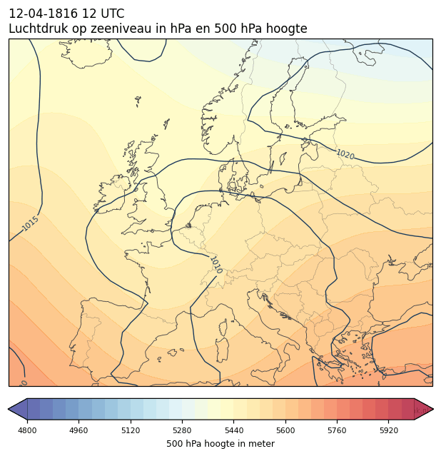 Weerkaart van 12 april 1816 om 12 UTC