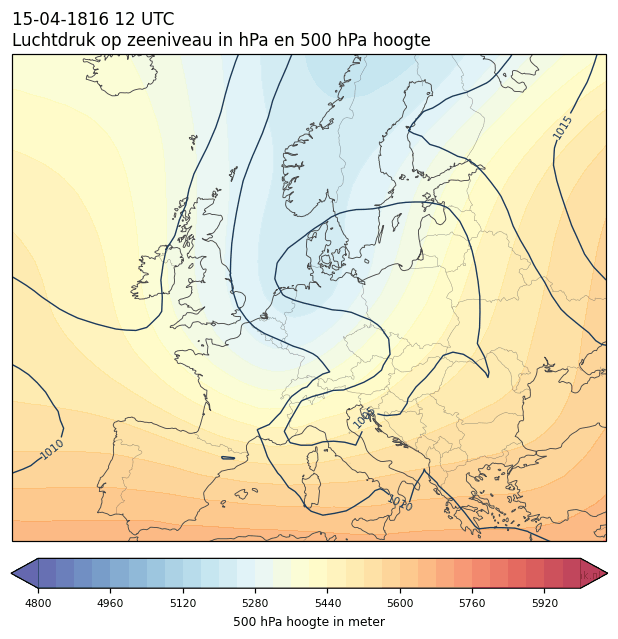 Weerkaart van 15 april 1816 om 12 UTC