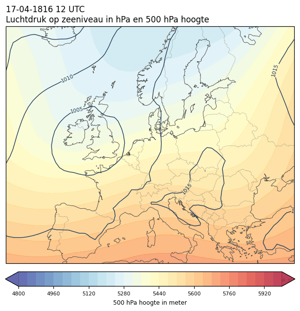 Weerkaart van 17 april 1816 om 12 UTC