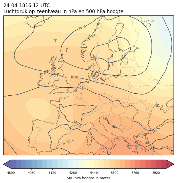 Weerkaart van 24 april 1816 om 12 UTC