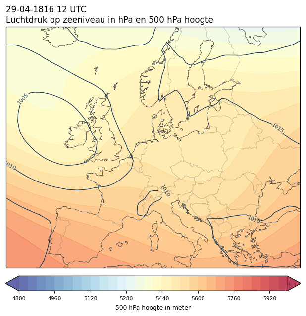 Weerkaart van 29 april 1816 om 12 UTC