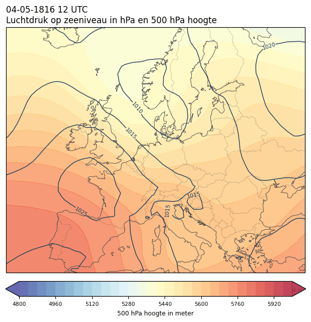 Weerkaart van 4 mei 1816 om 12 UTC