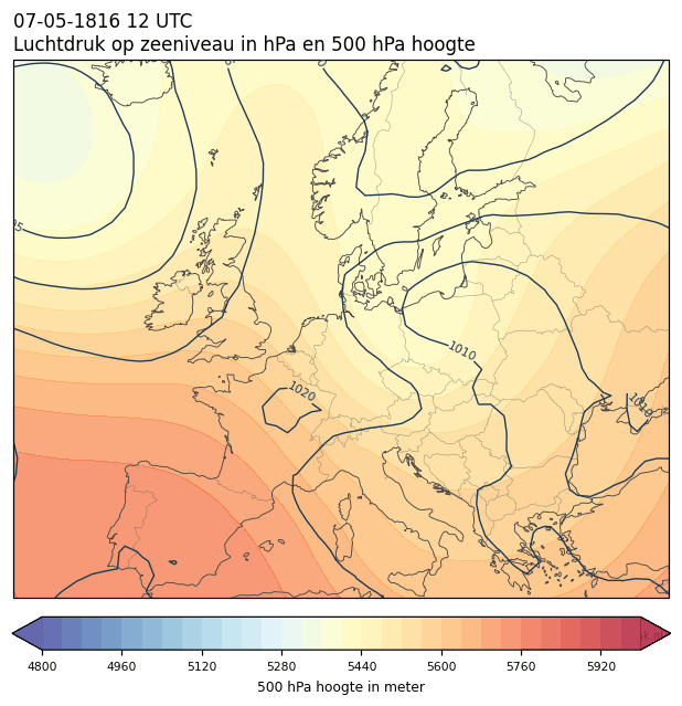 Weerkaart van 7 mei 1816 om 12 UTC