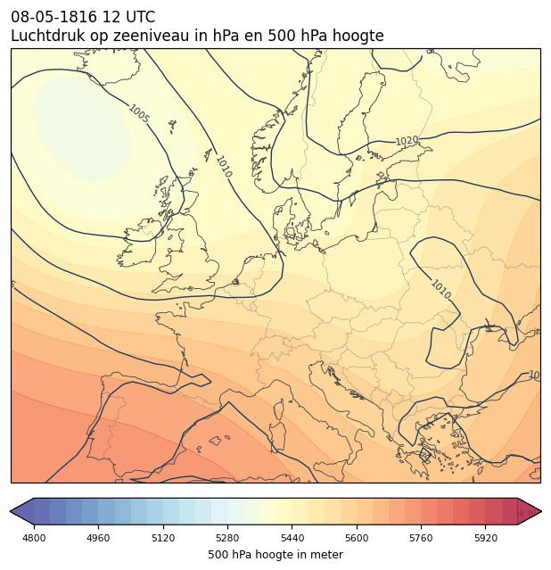 Weerkaart van 8 mei 1816 om 12 UTC