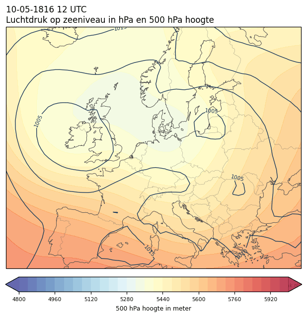 Weerkaart van 10 mei 1816 om 12 UTC