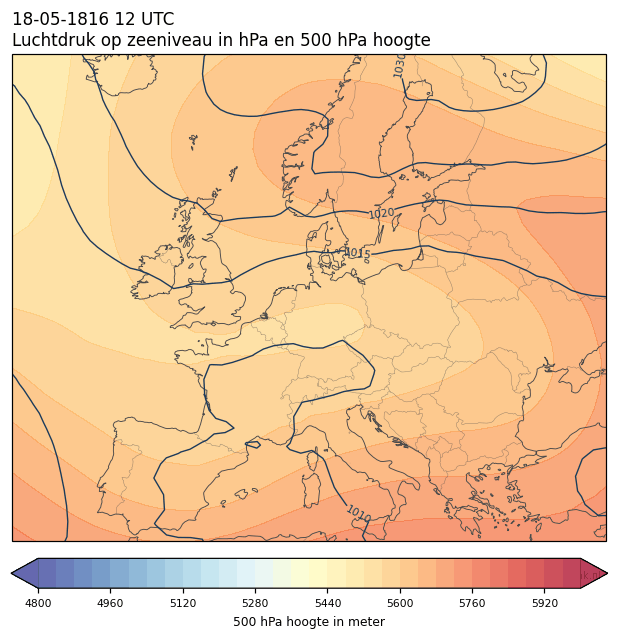 Weerkaart van 18 mei 1816 om 12 UTC
