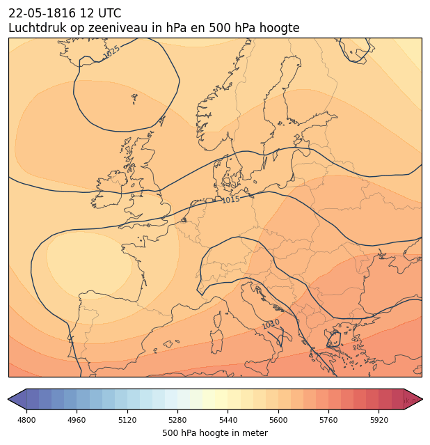 Weerkaart van 22 mei 1816 om 12 UTC