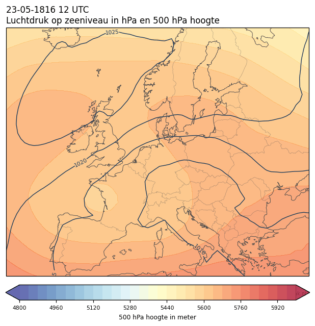 Weerkaart van 23 mei 1816 om 12 UTC