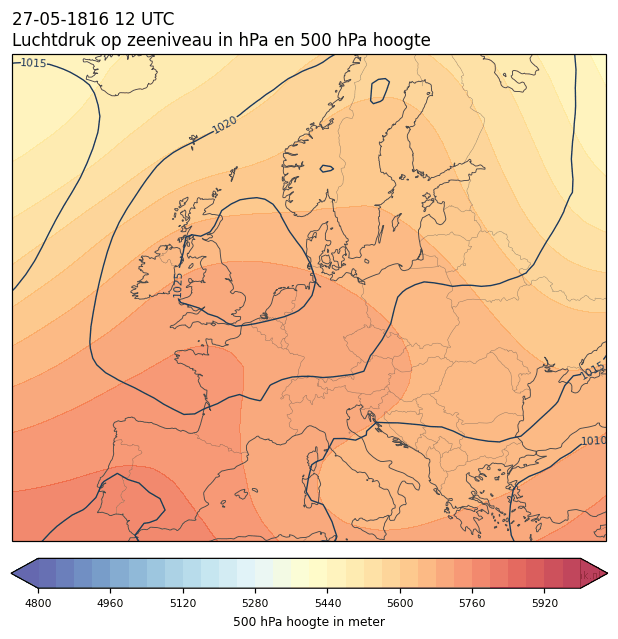 Weerkaart van 27 mei 1816 om 12 UTC
