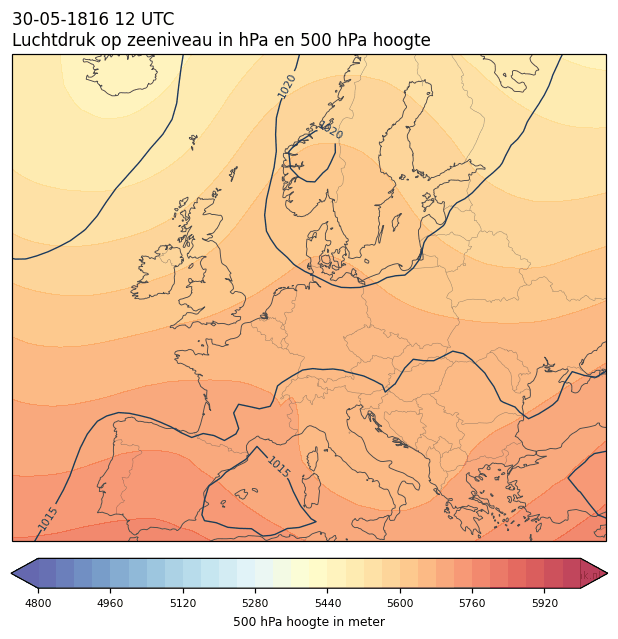 Weerkaart van 30 mei 1816 om 12 UTC