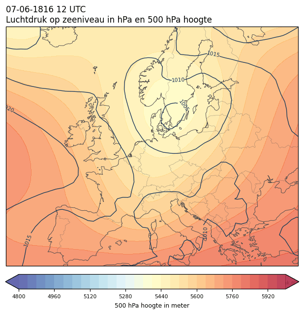Weerkaart van 7 juni 1816 om 12 UTC