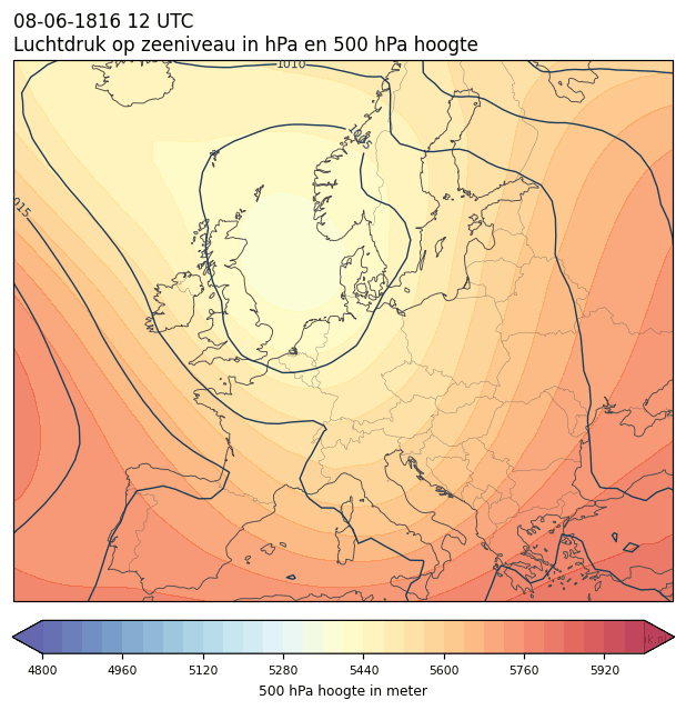 Weerkaart van 8 juni 1816 om 12 UTC