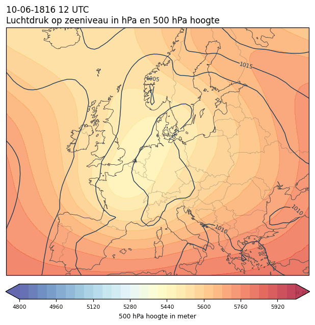 Weerkaart van 10 juni 1816 om 12 UTC