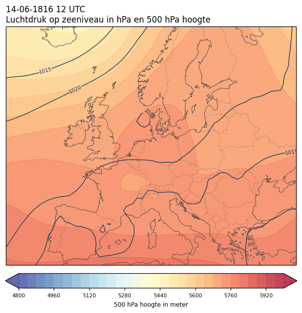 Weerkaart van 14 juni 1816 om 12 UTC