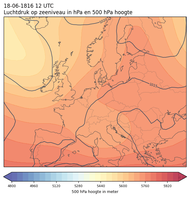 Weerkaart van 18 juni 1816 om 12 UTC