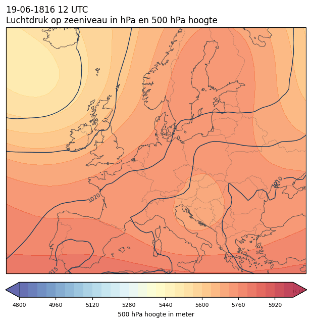 Weerkaart van 19 juni 1816 om 12 UTC