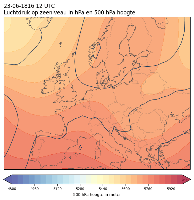 Weerkaart van 23 juni 1816 om 12 UTC