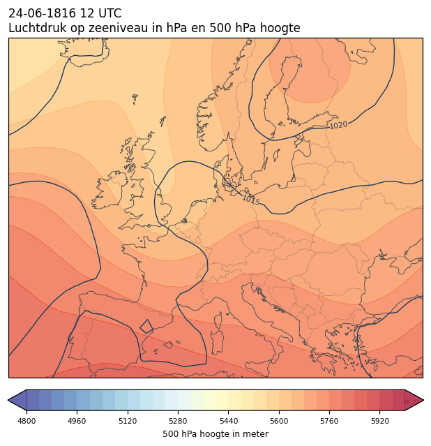 Weerkaart van 24 juni 1816 om 12 UTC