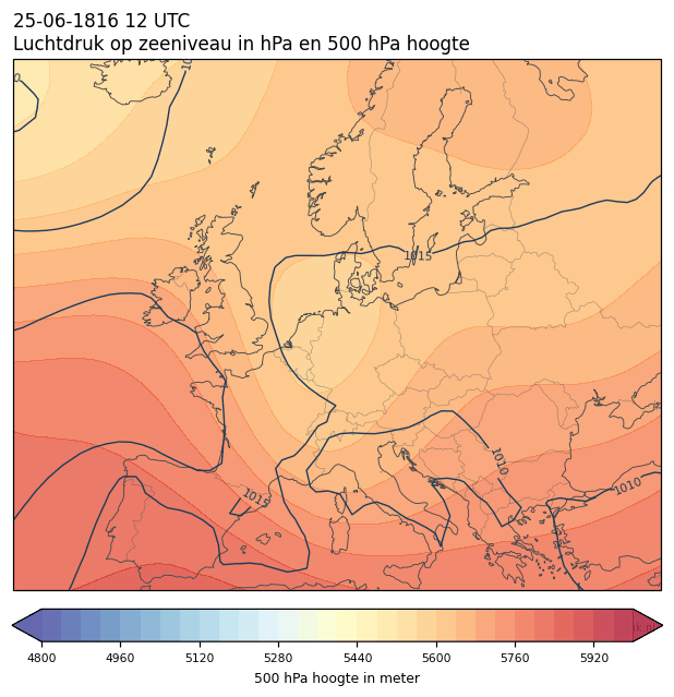 Weerkaart van 25 juni 1816 om 12 UTC