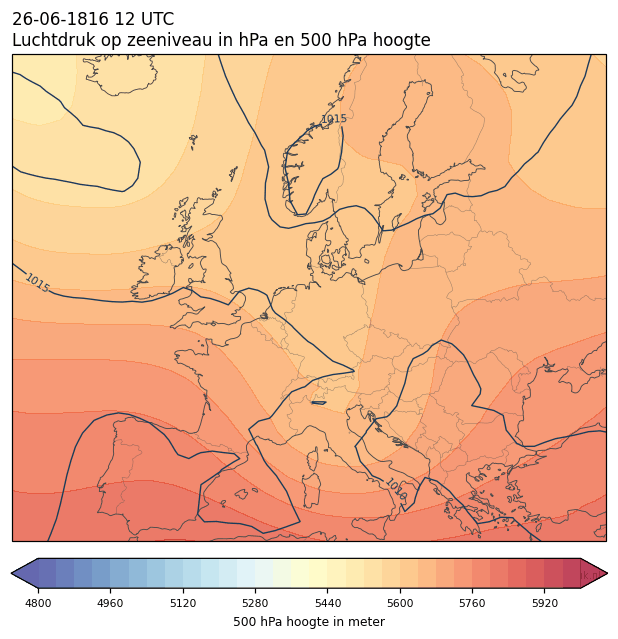 Weerkaart van 26 juni 1816 om 12 UTC