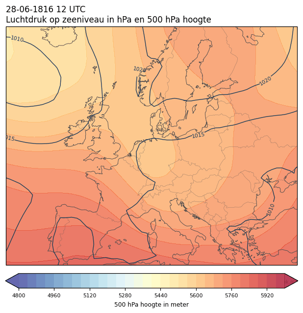 Weerkaart van 28 juni 1816 om 12 UTC
