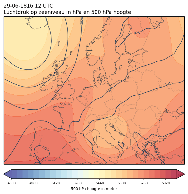 Weerkaart van 29 juni 1816 om 12 UTC