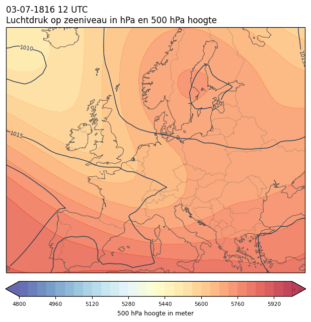 Weerkaart van 3 juli 1816 om 12 UTC