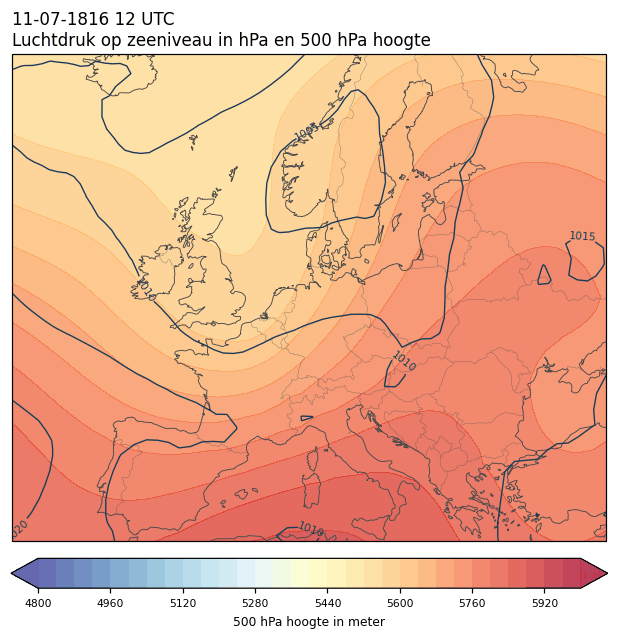 Weerkaart van 11 juli 1816 om 12 UTC