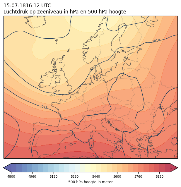 Weerkaart van 15 juli 1816 om 12 UTC