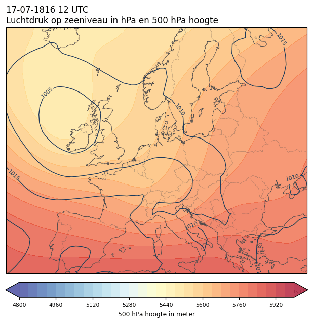 Weerkaart van 17 juli 1816 om 12 UTC