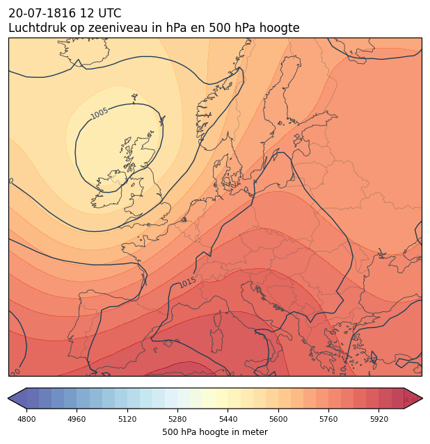 Weerkaart van 20 juli 1816 om 12 UTC