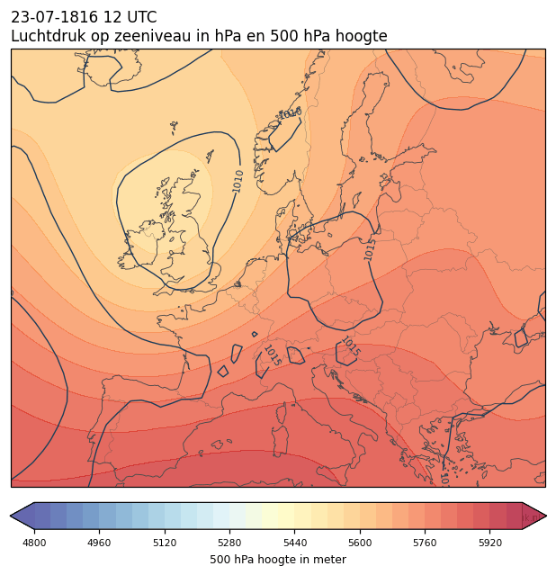 Weerkaart van 23 juli 1816 om 12 UTC