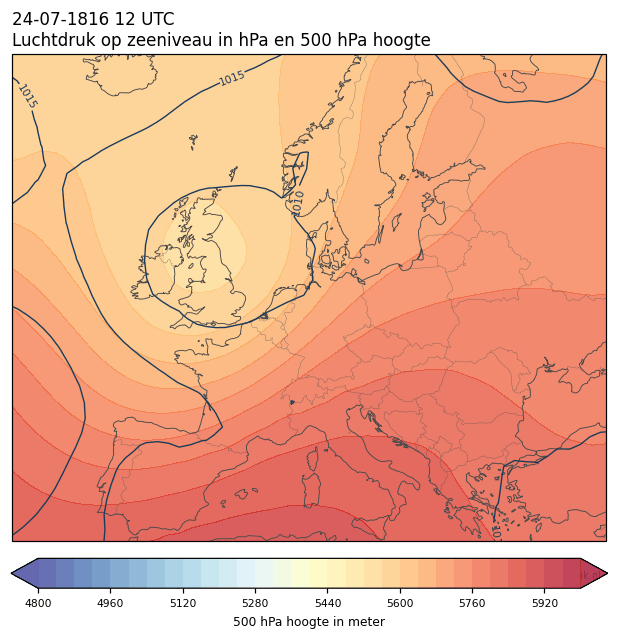 Weerkaart van 24 juli 1816 om 12 UTC