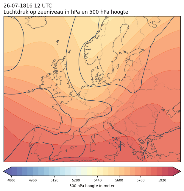 Weerkaart van 26 juli 1816 om 12 UTC