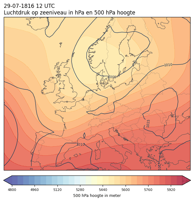 Weerkaart van 29 juli 1816 om 12 UTC