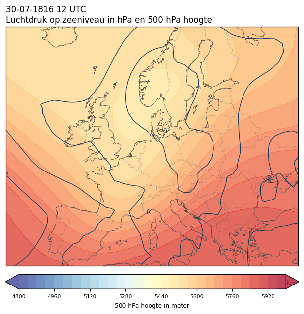 Weerkaart van 30 juli 1816 om 12 UTC